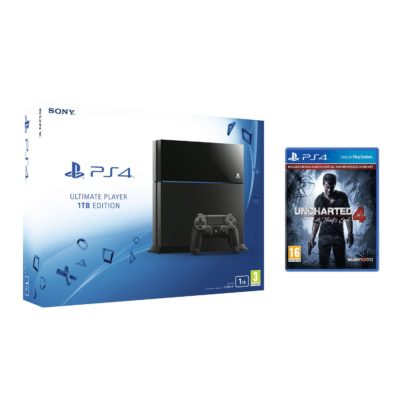 Sony PlayStation 4 1TB Console in Black with Uncharted 4 : A Thief's End Sony PlayStation 4 1TB Console in Black with Uncharted 4 : A Thief's End